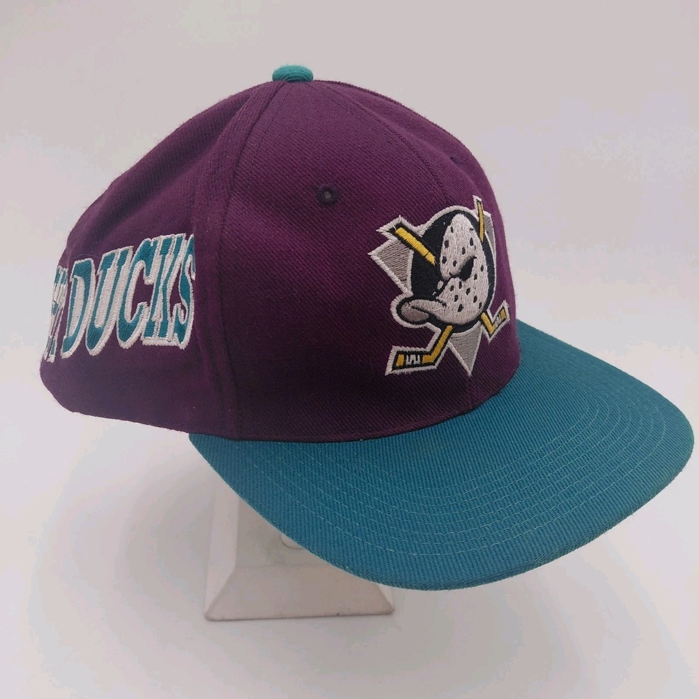 Vintage Anaheim Mighty Ducks Sports Specialties Side Wave Script Snapback Wool